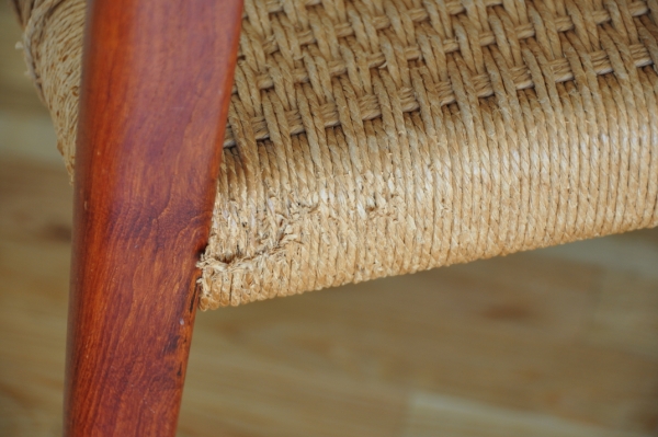 Weaving Danish Paper Cord Seats on Danish Modern Furniture