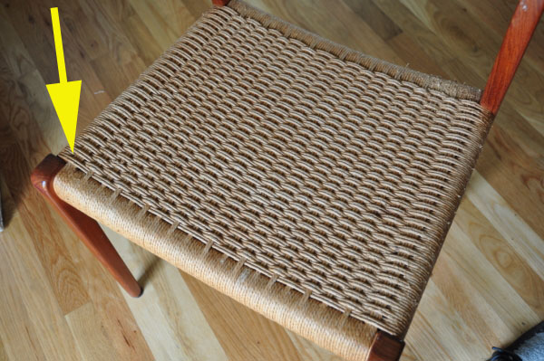 Weaving Danish Paper Cord Seats on Danish Modern Furniture